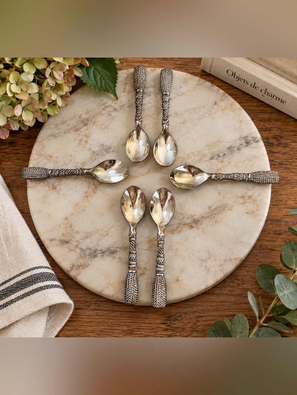 SILEA Vintage Silver-Plated Moka Spoons – Set of 6